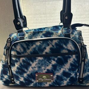 Lily Bloom Navy Tie-Dye Shoulder Bag